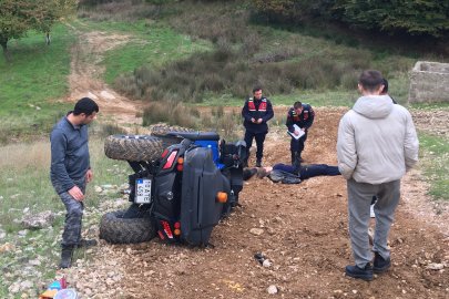 Erdek'te ATV devrildi: 2 yaralı