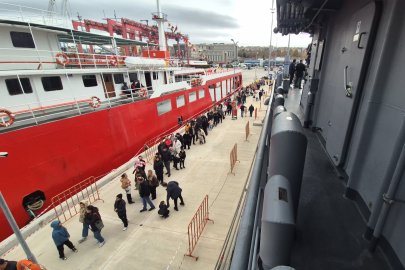 Tekirdağ’da TCG Işın gemisine ziyaretçi akını