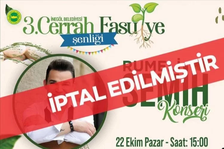 Bursa İnegöl'de konserler iptal edildi