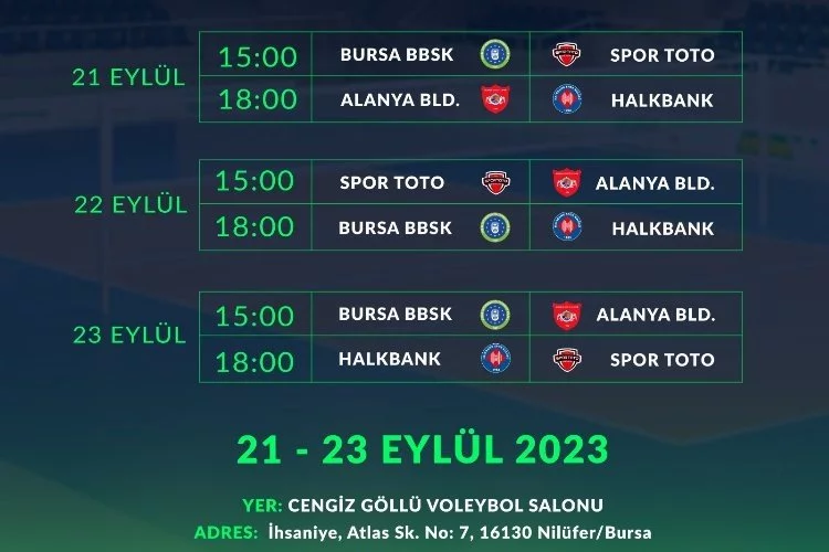 TSYD Bursa Voleybol Turnuvası'nda takımlar eksiklerini görecek