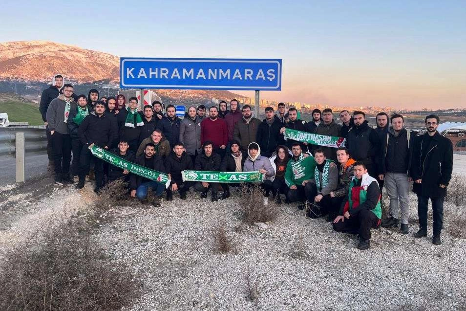 Bursaspor taraftarı deprem bölgesinde