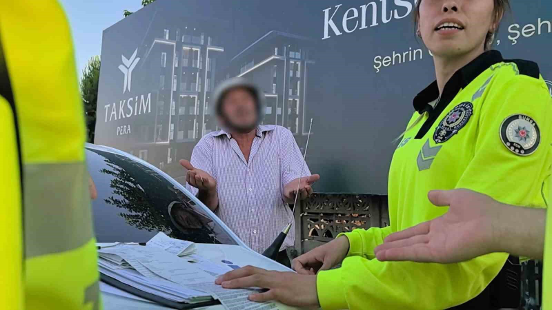 Polise yakalanan alkollü sürücü isyan etti