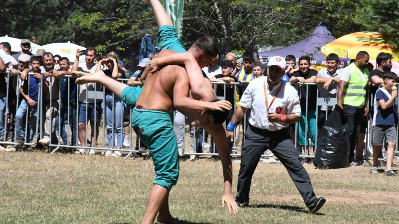 Alıç Yaylası, kıran kırana geçen güreşlere ev sahipliği yaptı