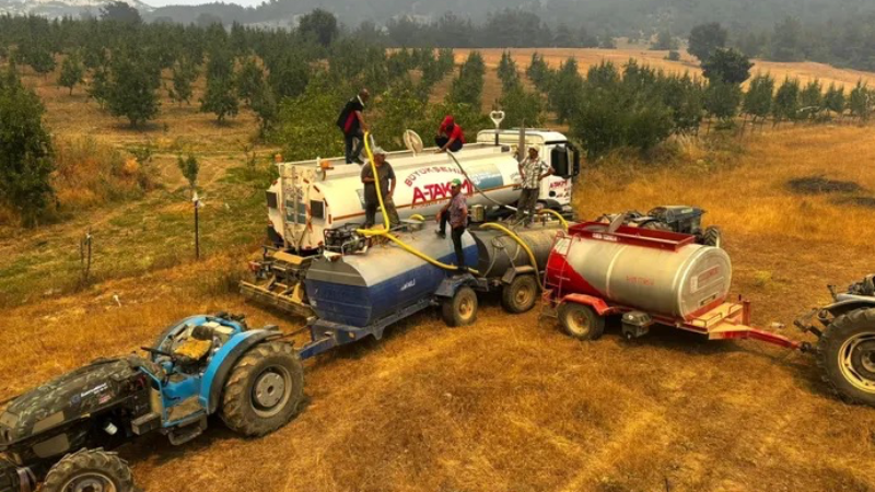 Bursa yangınına Kocaeli'den destek