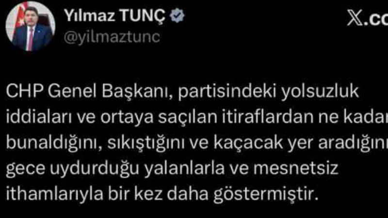 Bakan Tunç: "Özgür Özel’in önünde iki seçenek var"