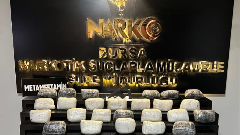 Bursa’da 25 buçuk kilo metamfetamin ele geçirildi