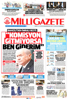 MİLLİ GAZETE Gazetesi - Bursadan Haber Var: Bursa Haber, Bursaspor, Bursa Son Dakika